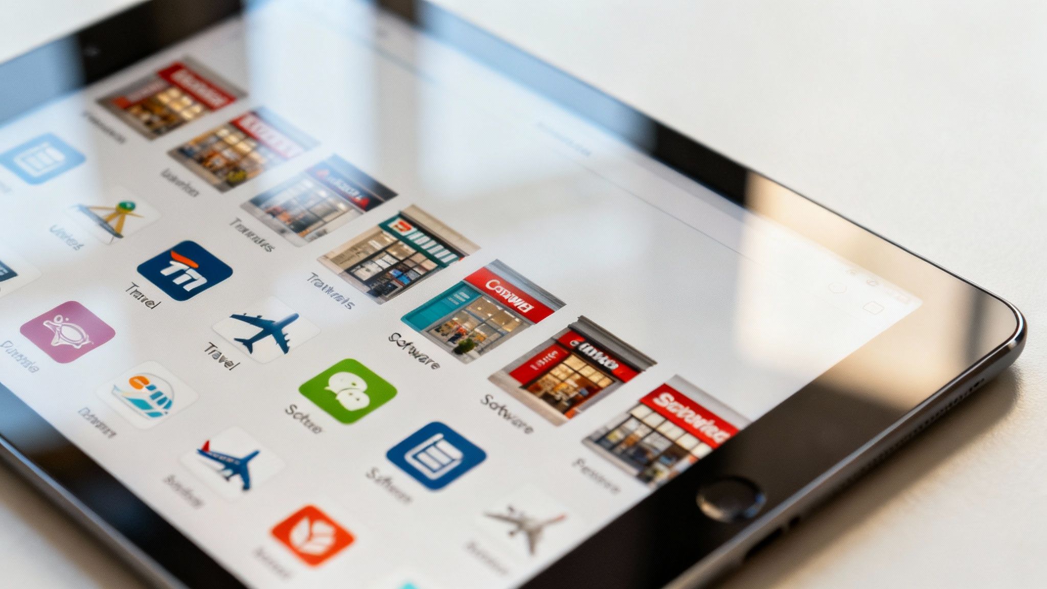 A woman browsing through brands on a tablet, illustrating the variety available on CJ Affiliate
