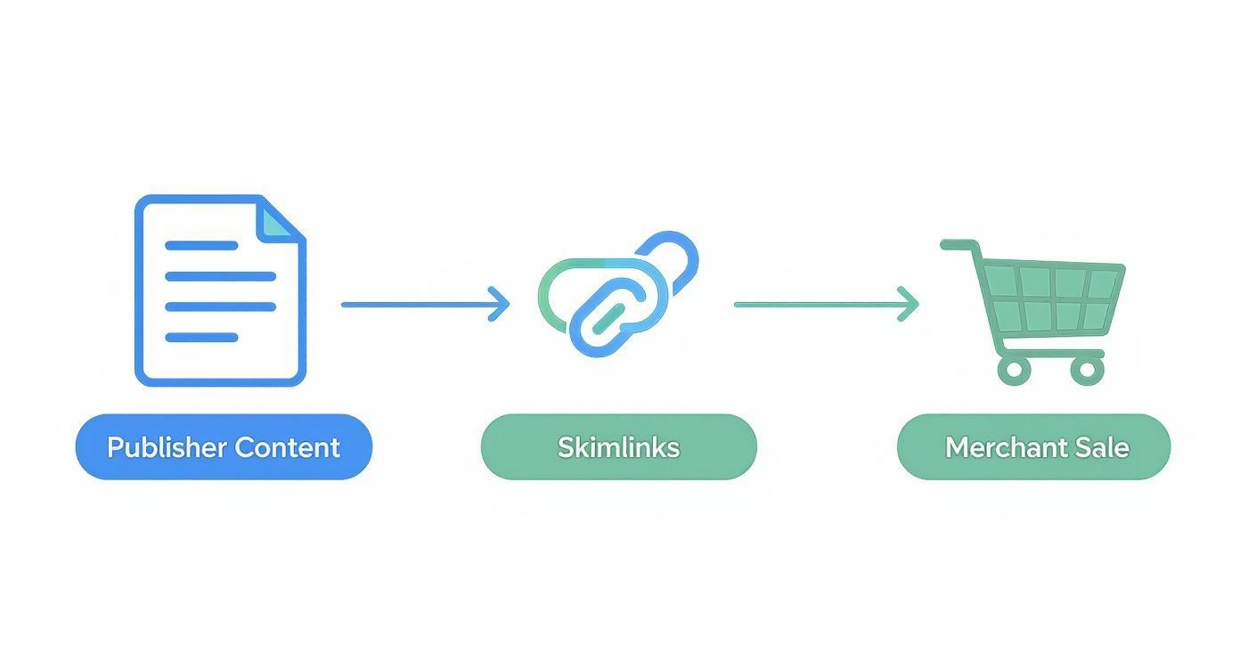 Infographic about skimlinks affiliate network review