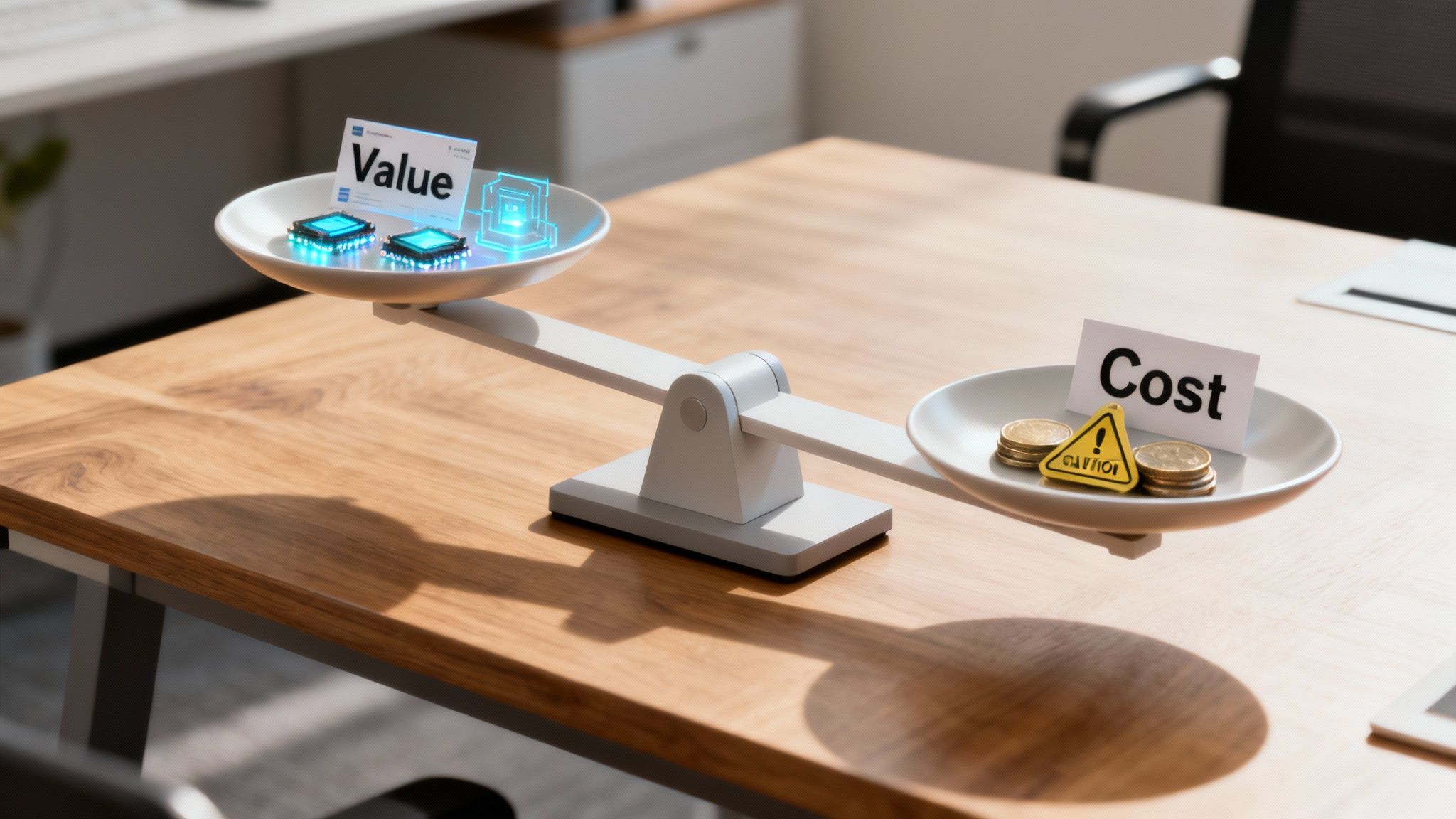 A lightbulb and gear graphic, symbolizing a strategic decision about the Impact affiliate network.