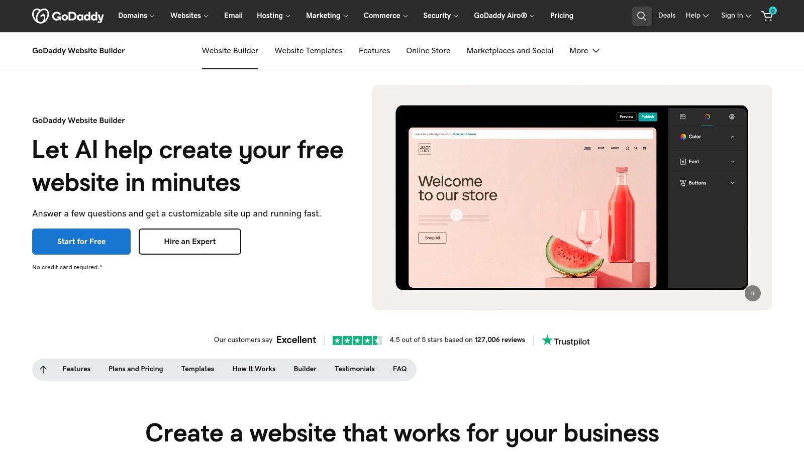 GoDaddy Website Builder