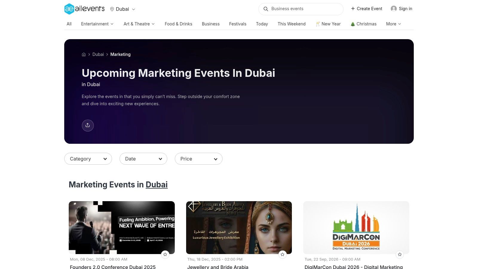 AllEvents.in – Dubai marketing events hub