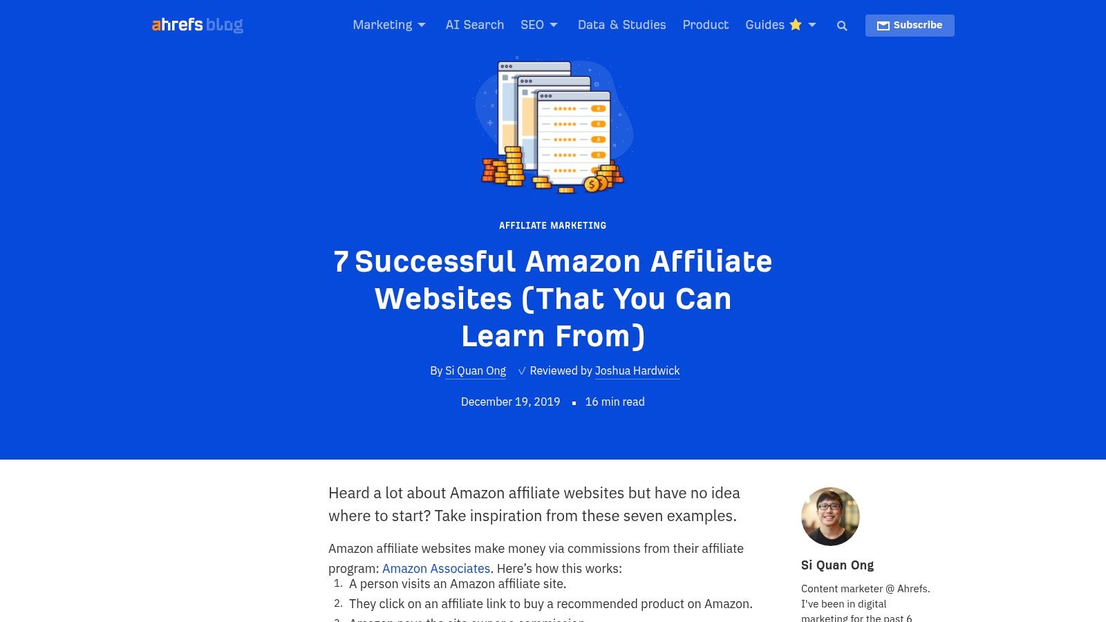 Ahrefs Blog – Successful Amazon Affiliate Websites