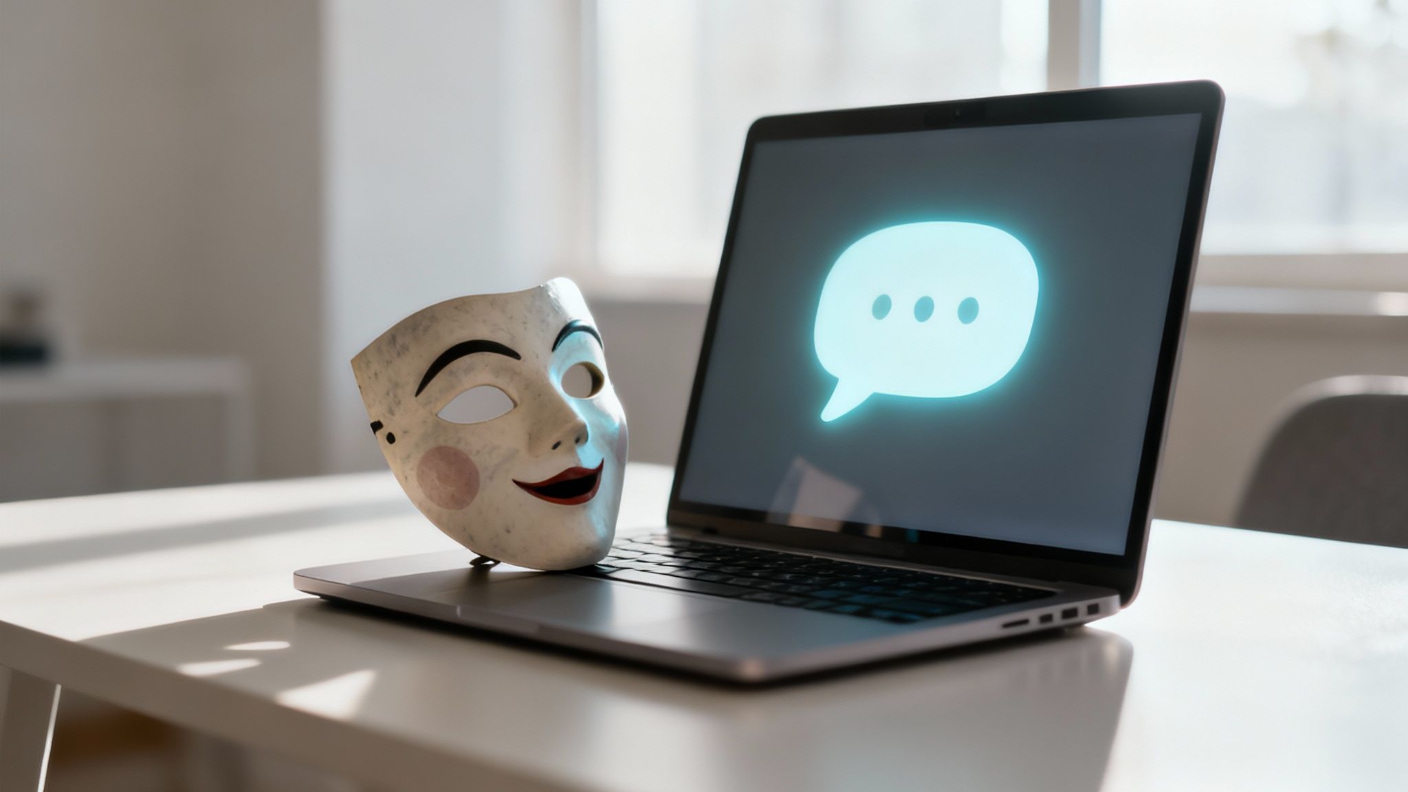 A visual representation of an AI bot's personality emerging from digital code.