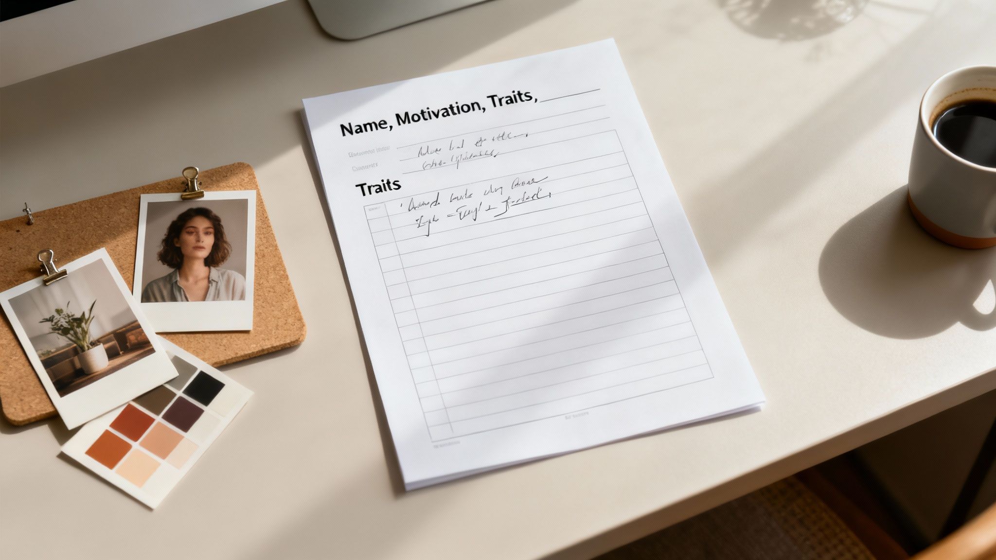 A person's hands typing on a laptop, with a warm, creative glow on the screen, symbolizing storytelling and character creation.