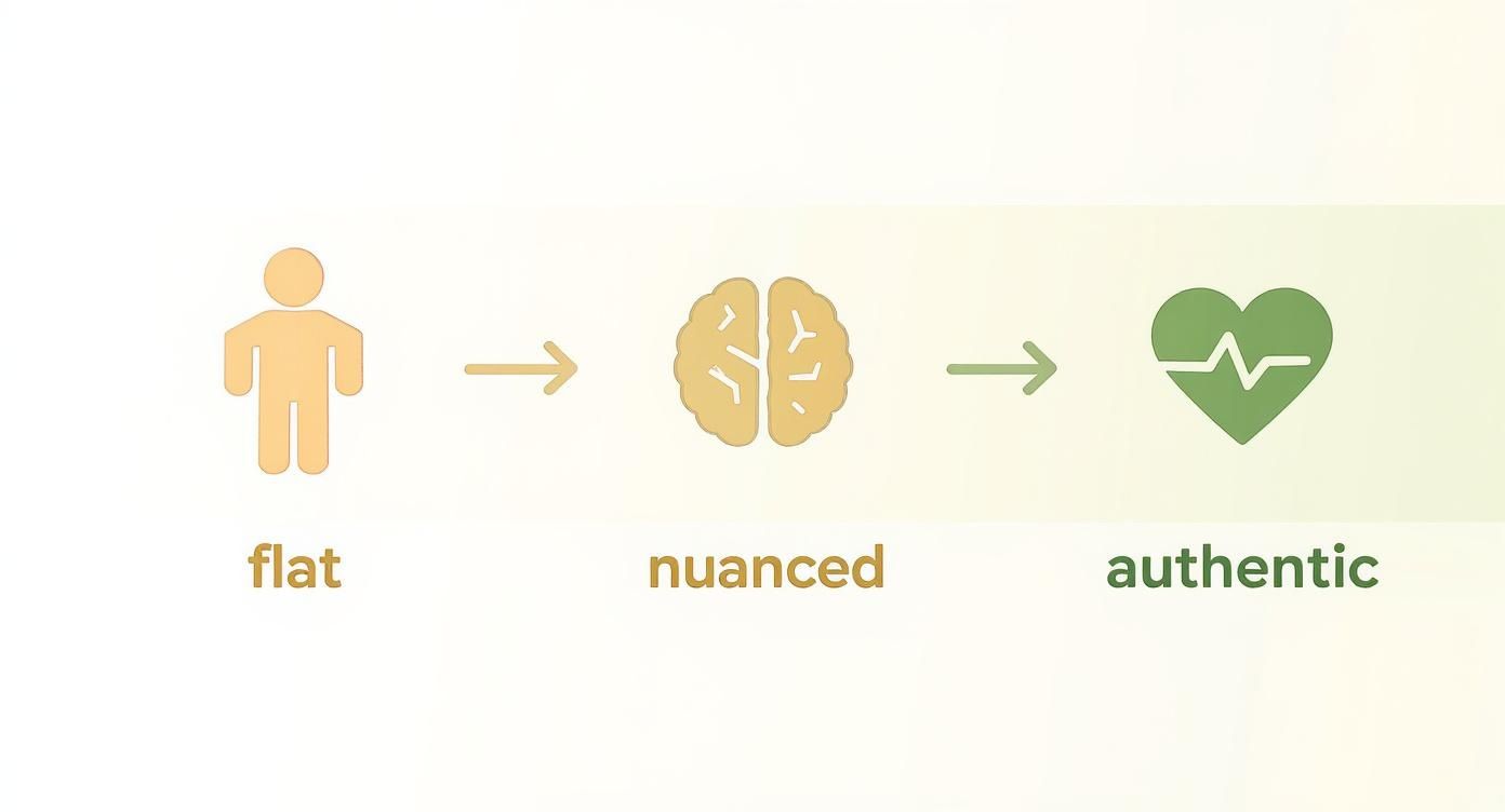 Infographic about how to create fictional characters