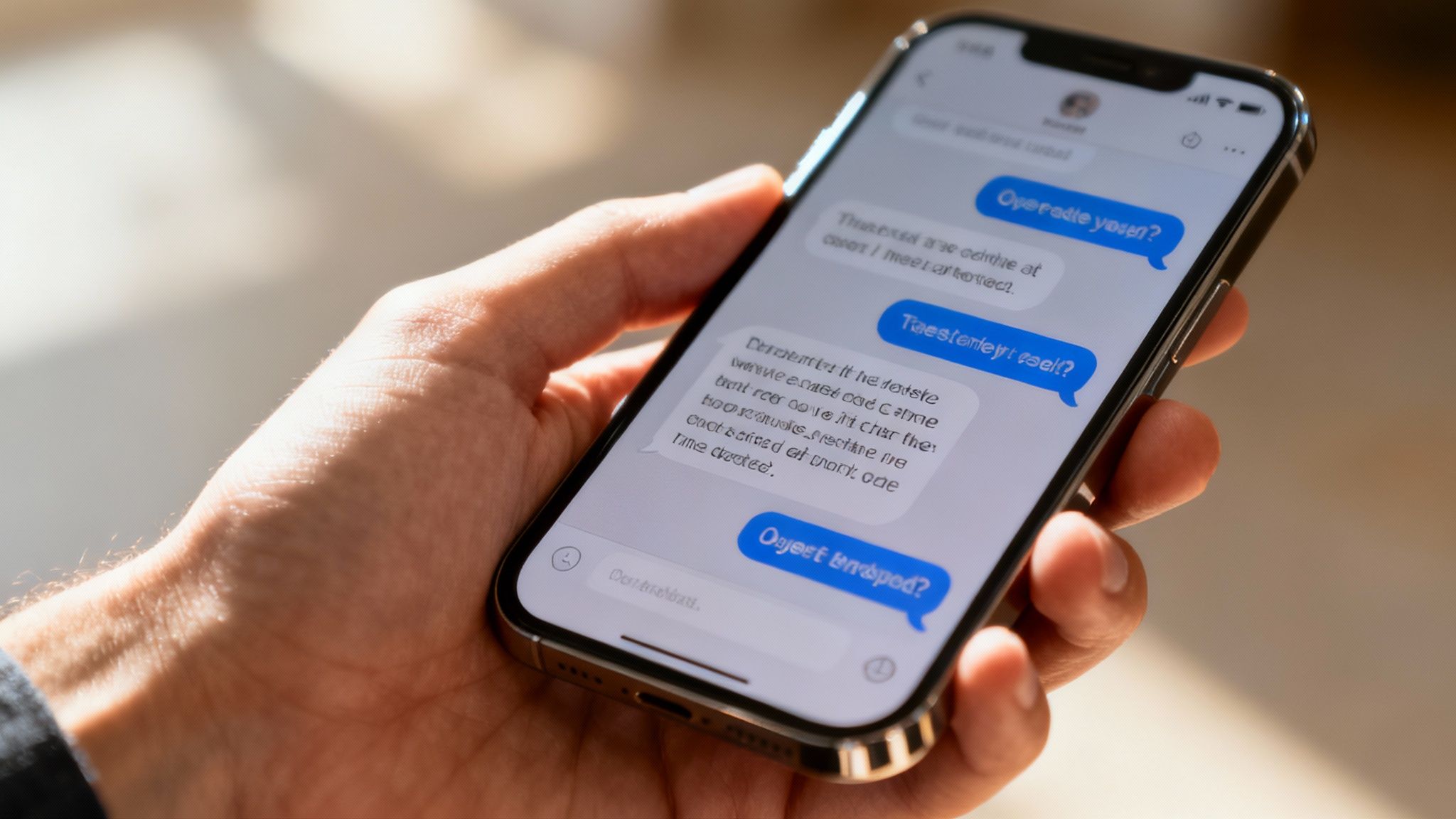 A close-up shot of two people in deep conversation in a cozy cafe, representing engaging AI chat