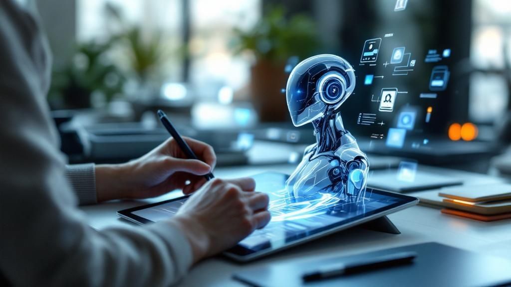 A graph showing the projected growth of the AI Avatar Market from 2024 to 2034, with a steep upward curve.