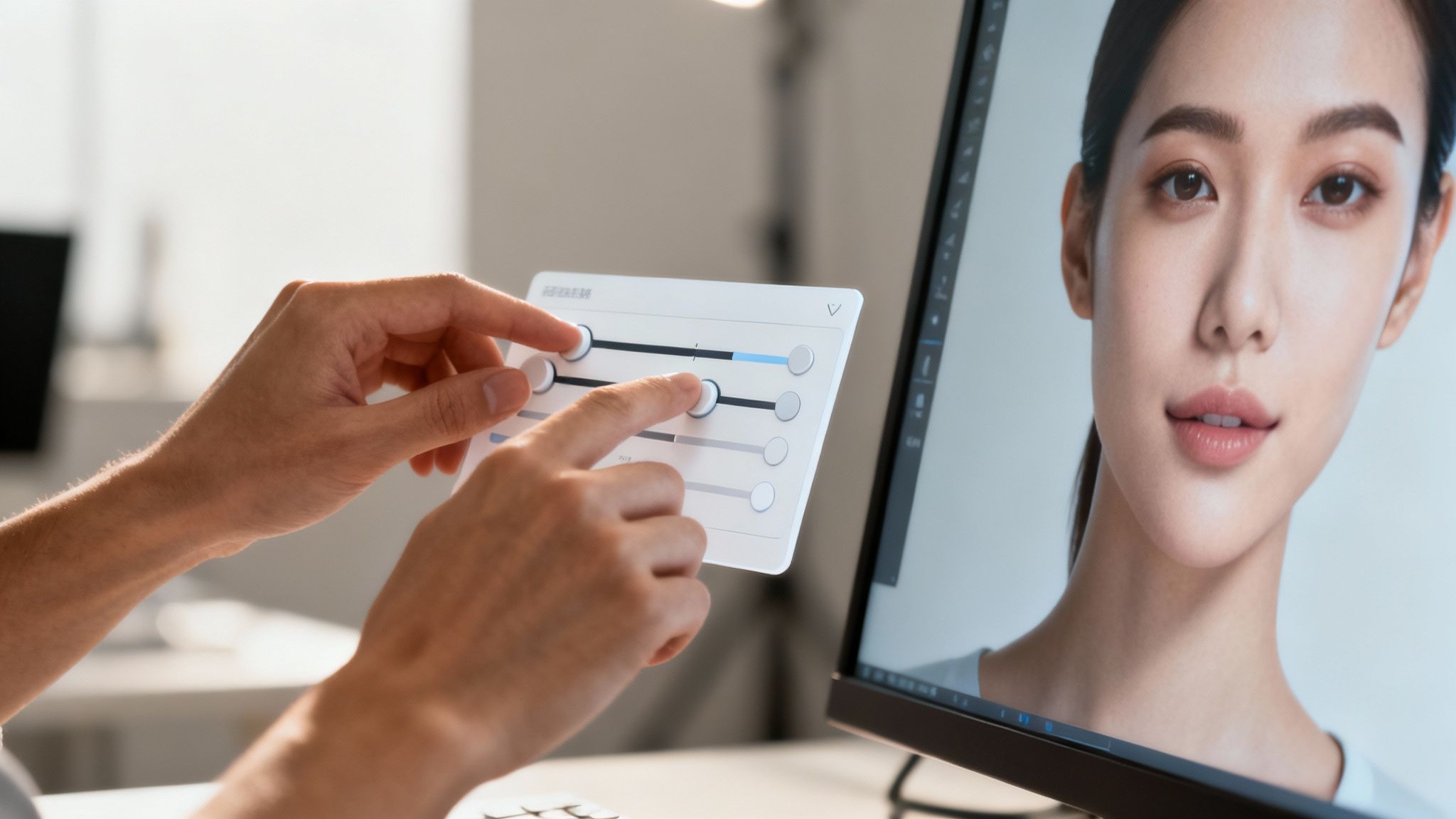 A person connecting with an AI character through a digital interface