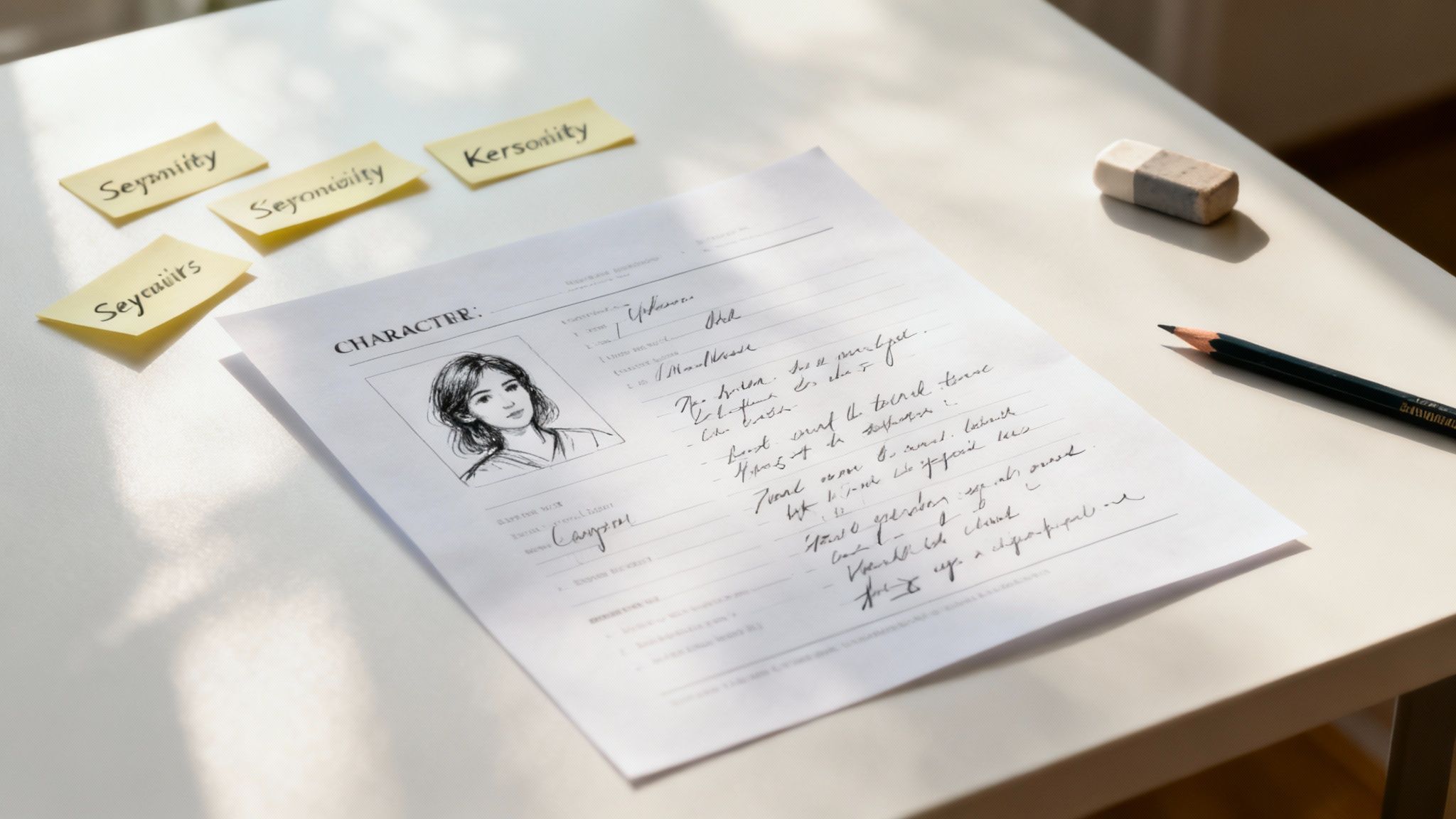 A stylized anime character being drawn and coming to life