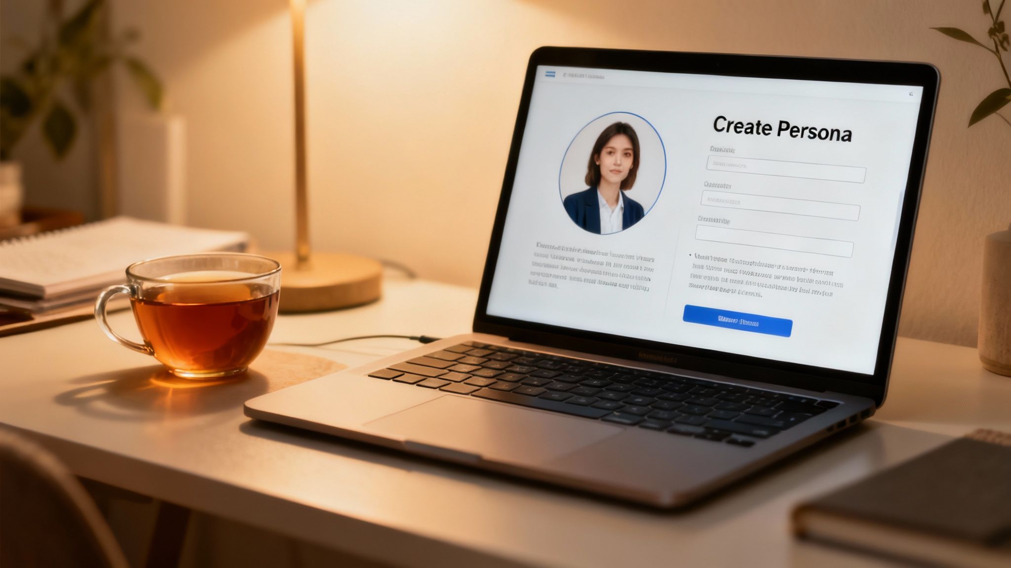 A futuristic and sleek user interface of the Luvr AI platform, showing a character customization screen with vibrant options.