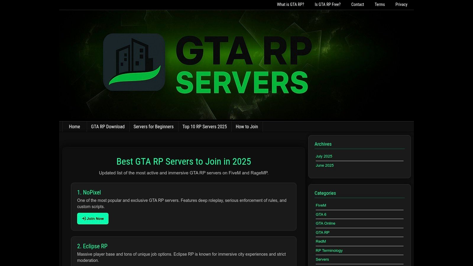 GTA RP Servers