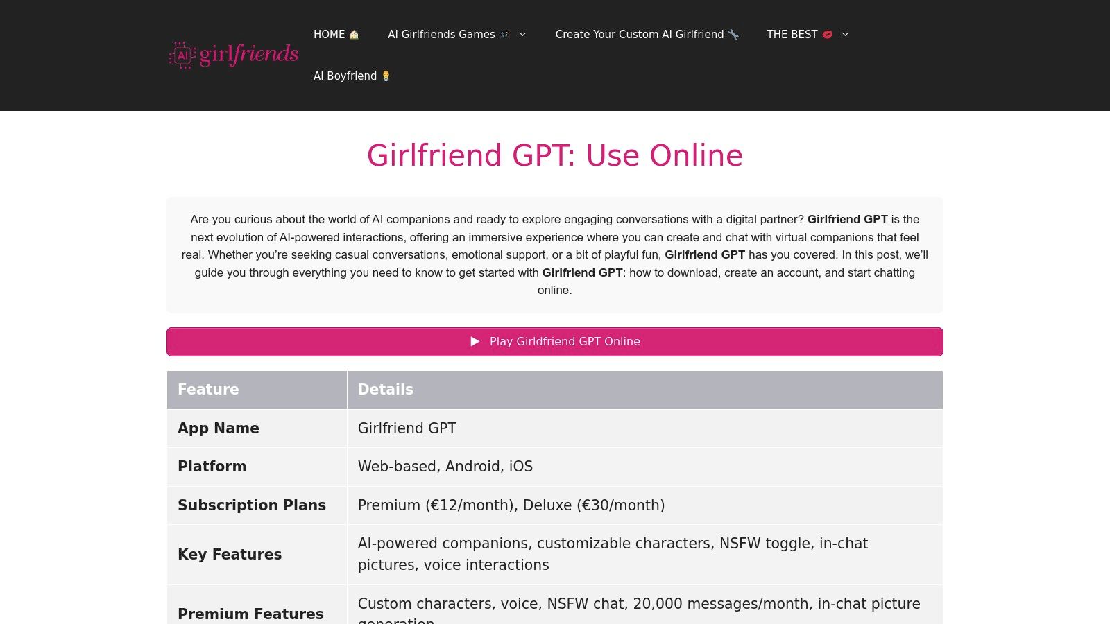 Girlfriend GPT by GirlfriendsAI