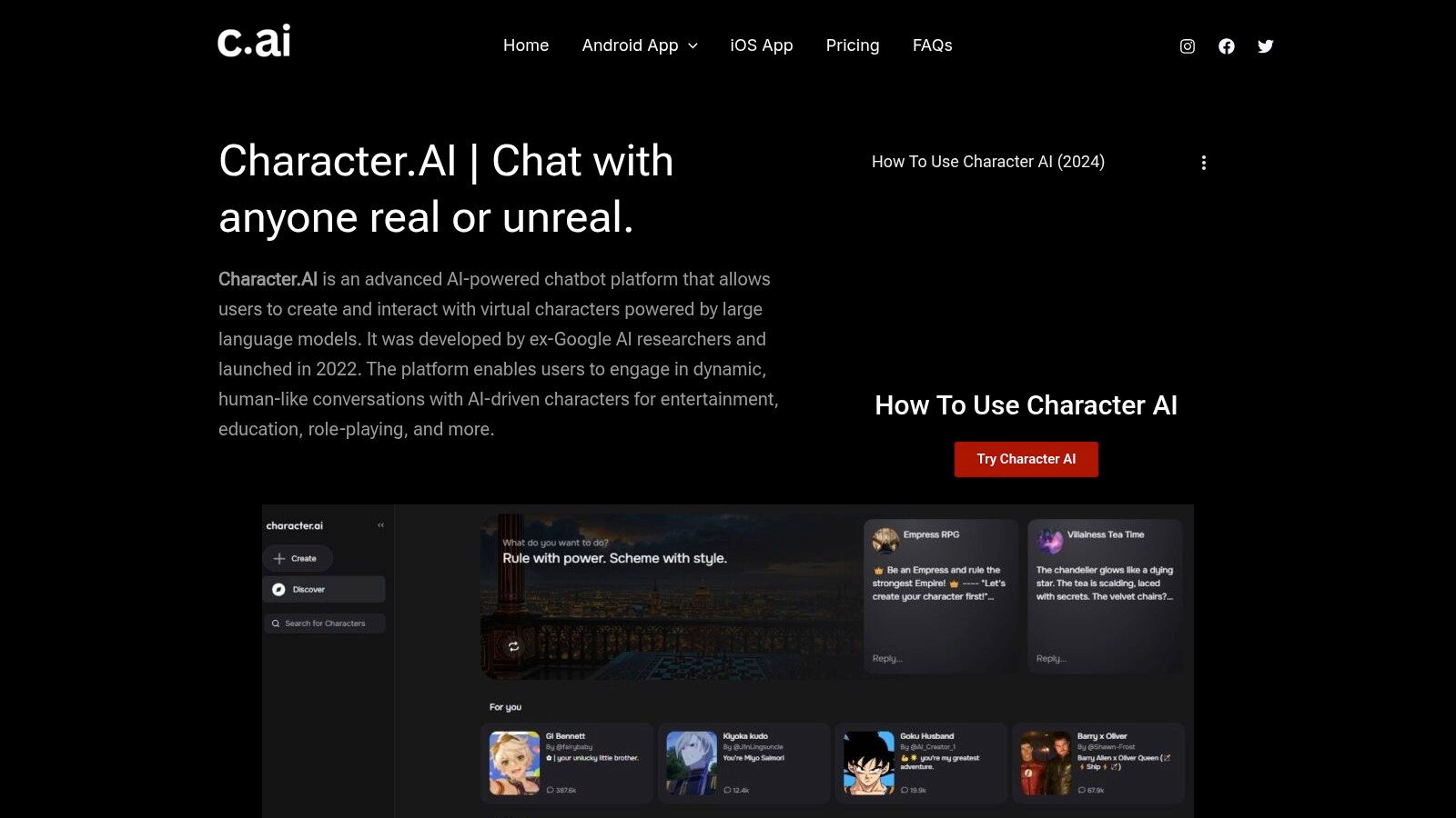 Character.AI Official Website