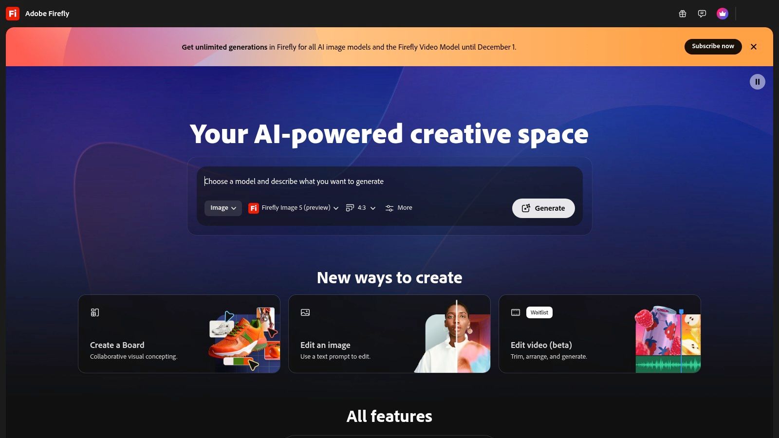 Adobe Firefly (Generate Video)