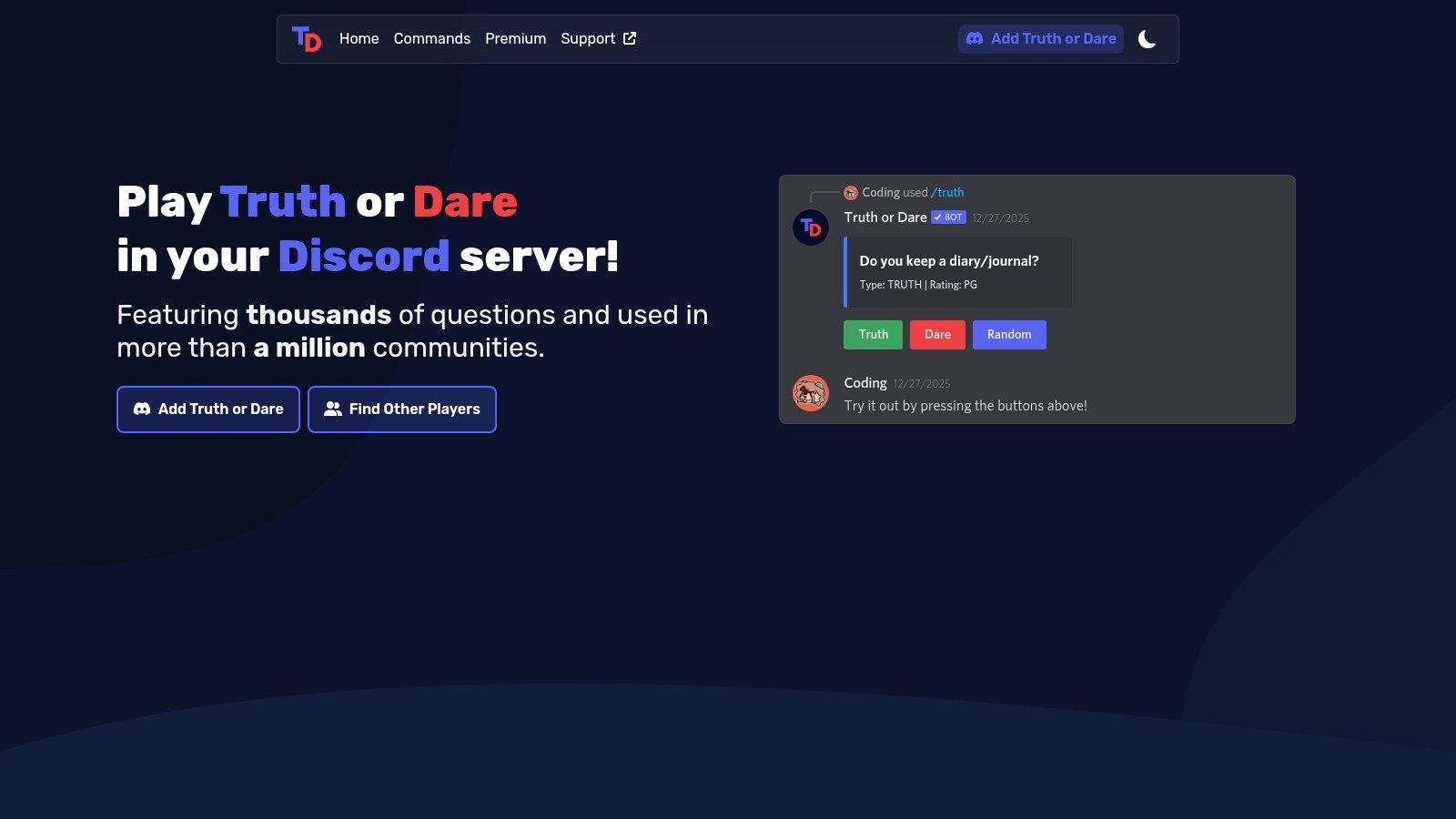 Truth or Dare Bot (official)