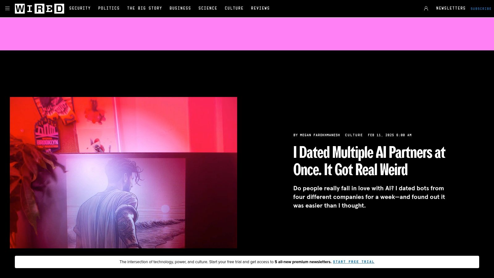 WIRED – Editorial Review: 'I Dated Multiple AI Partners at Once. It Got Real Weird'