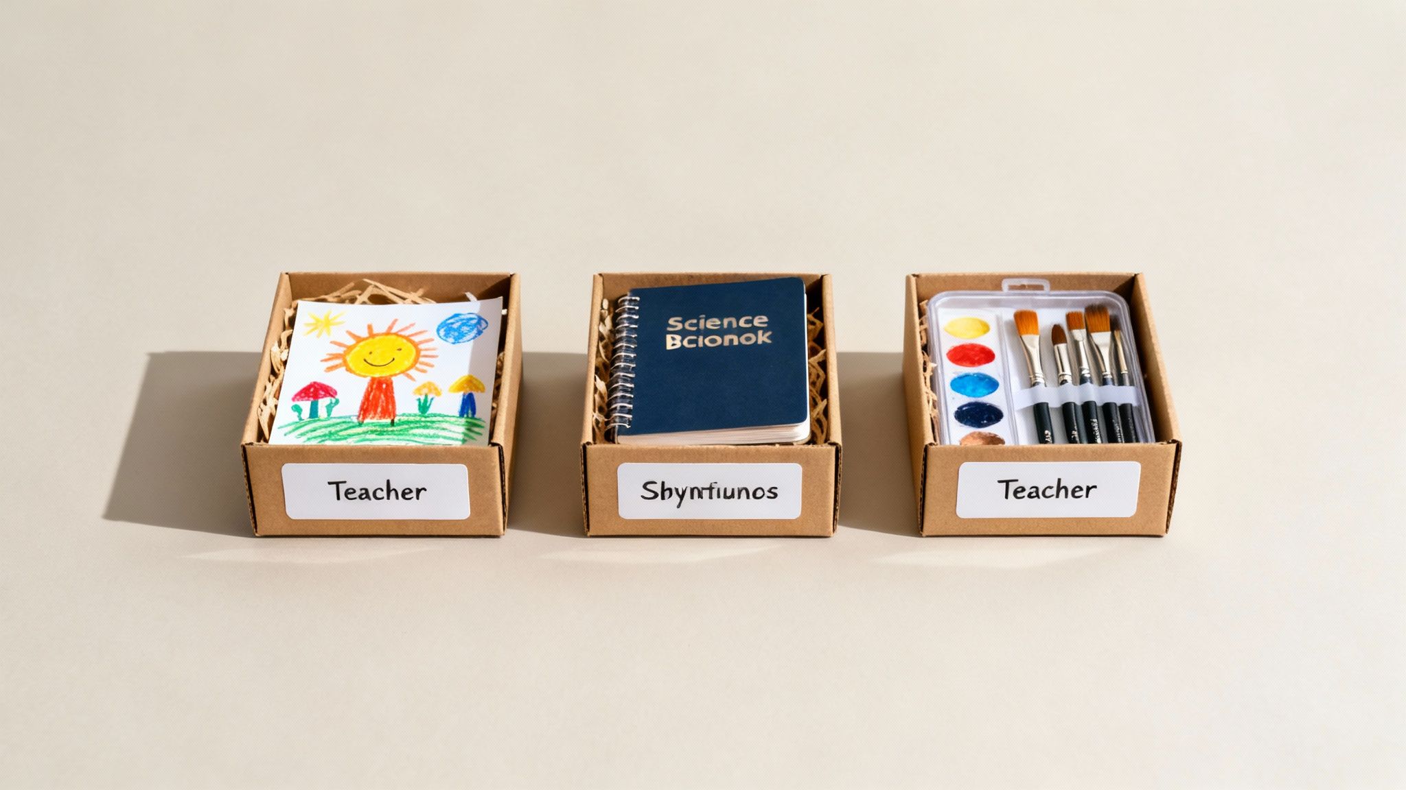 A group of diverse teachers, including art and science educators, smiling and collaborating in a modern school library.