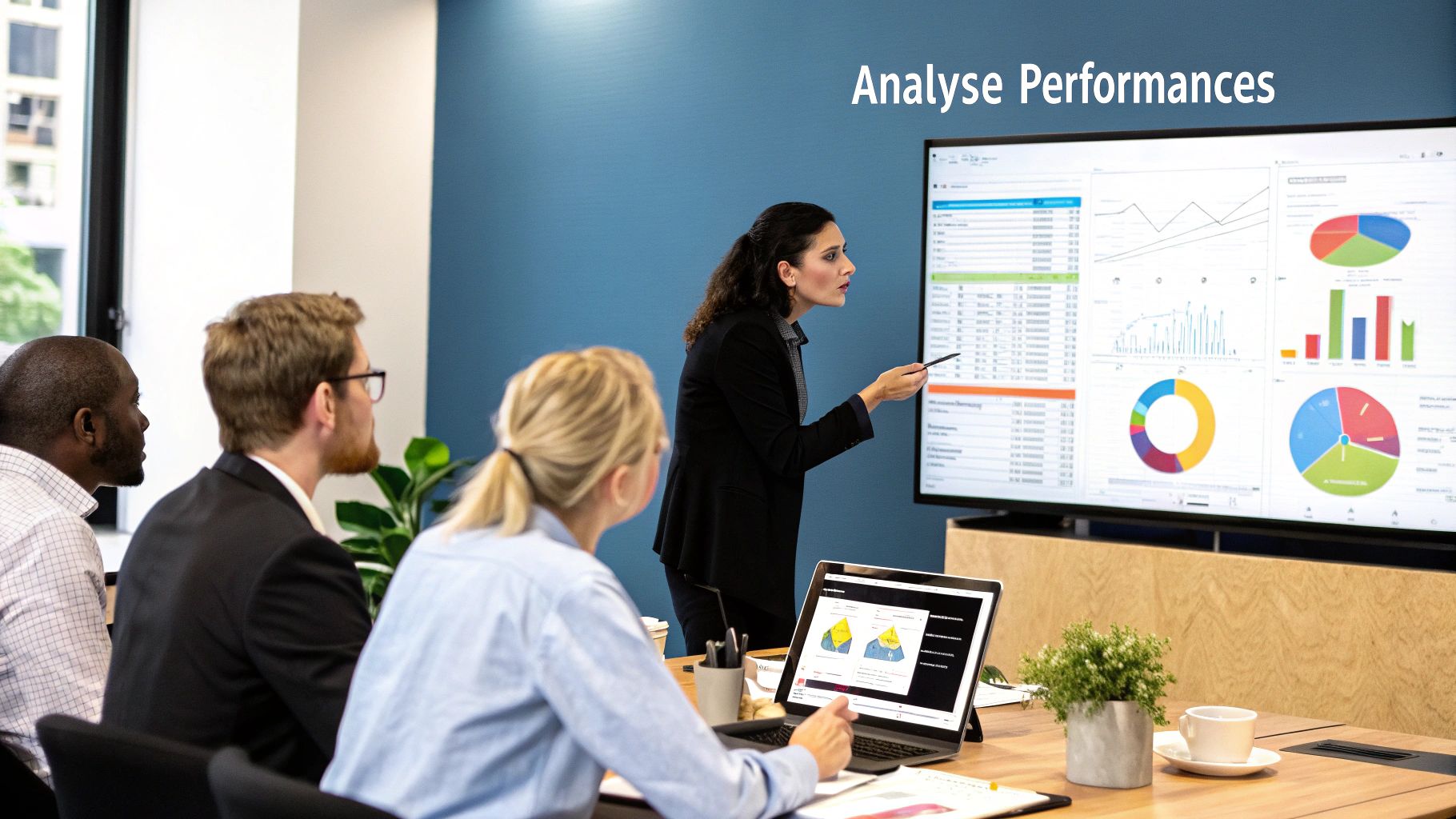 Capture d'écran du tableau de bord de Meta Business Suite montrant les analyses de performance.