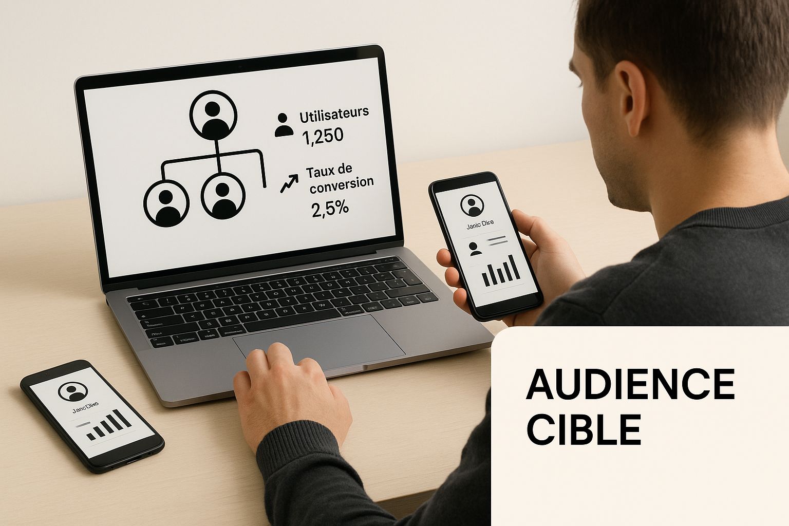 Infographie illustrant l'analyse d'audience pour une stratégie social media