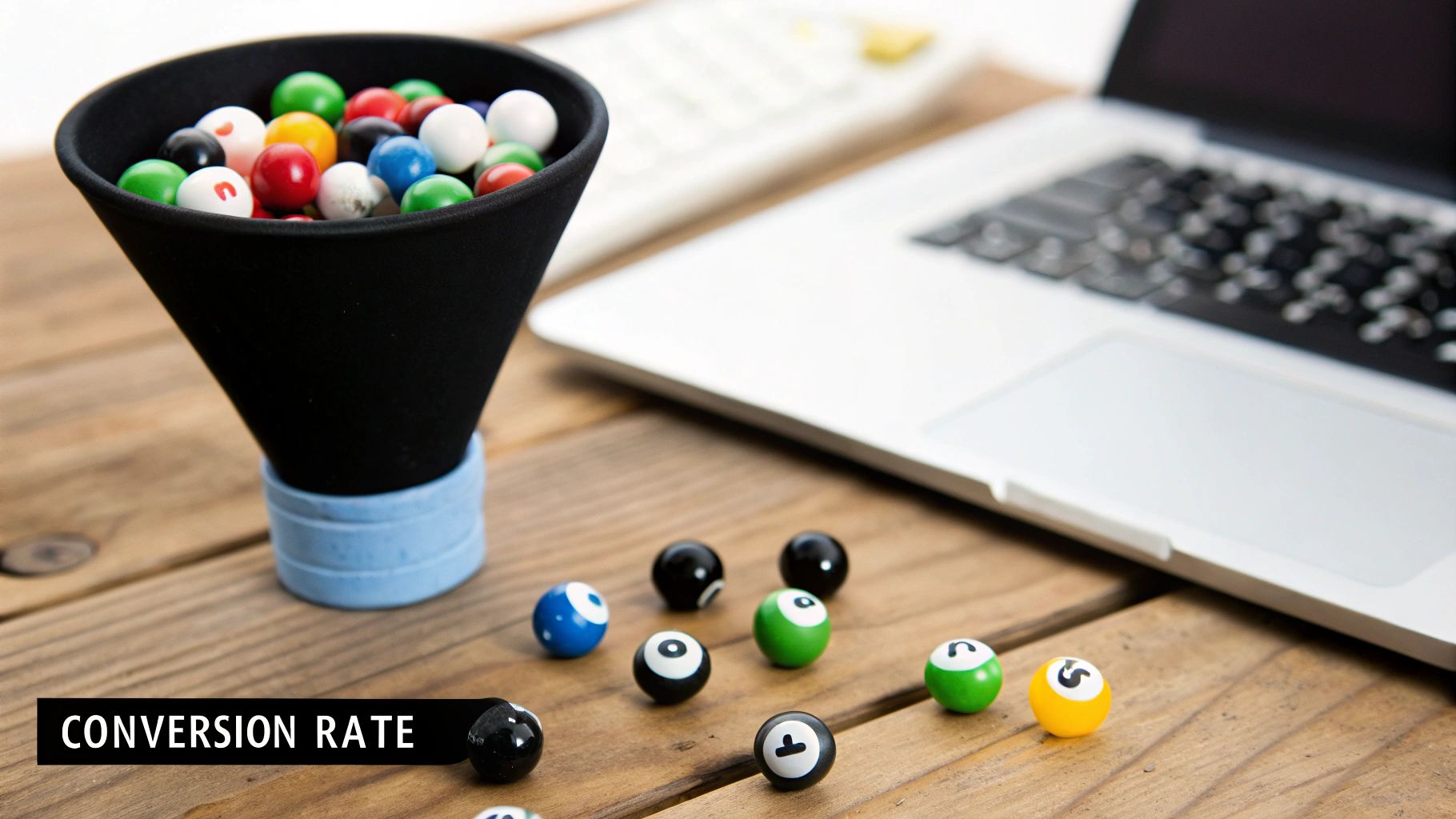 Illustration montrant comment le taux de conversion mesure le passage des visiteurs aux clients
