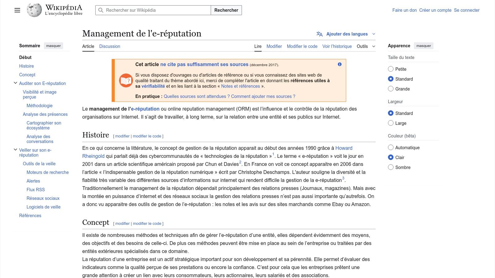 Wikipedia - Management de l'e-réputation