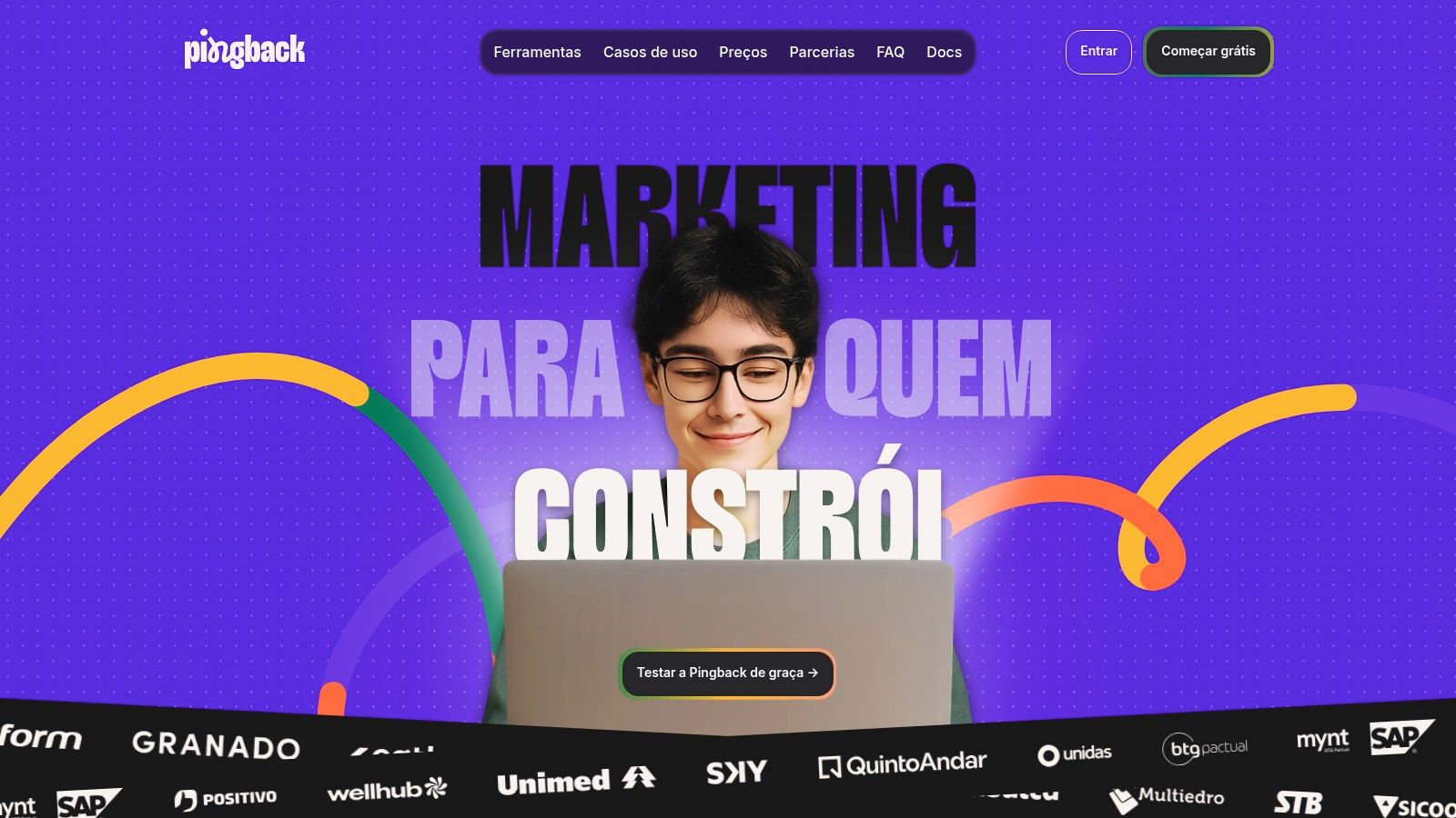 Demonstração da interface da Pingback para automação de marketing e captação de leads