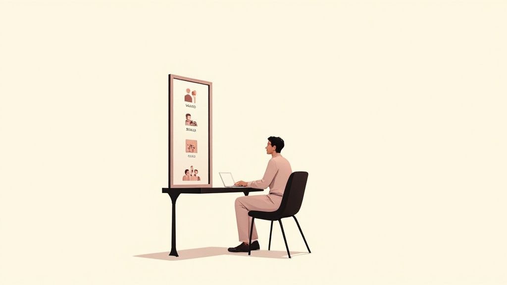 Person planning content on a whiteboard