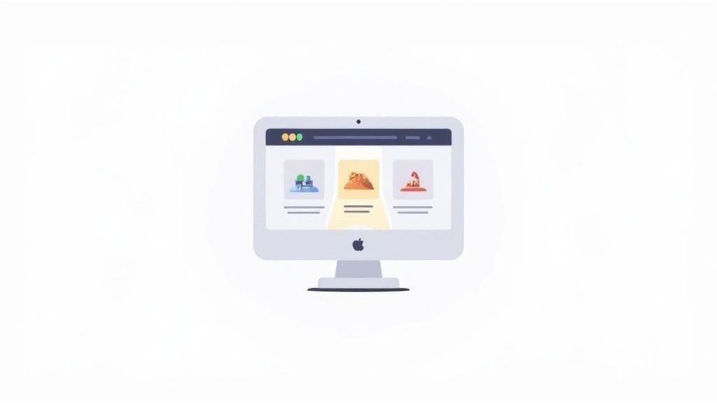 A creative professional carefully selecting visuals and crafting a compelling case study for their portfolio website design.