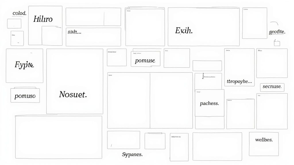 A minimalist desk setup with a laptop displaying a portfolio, emphasizing clean typography and white space.