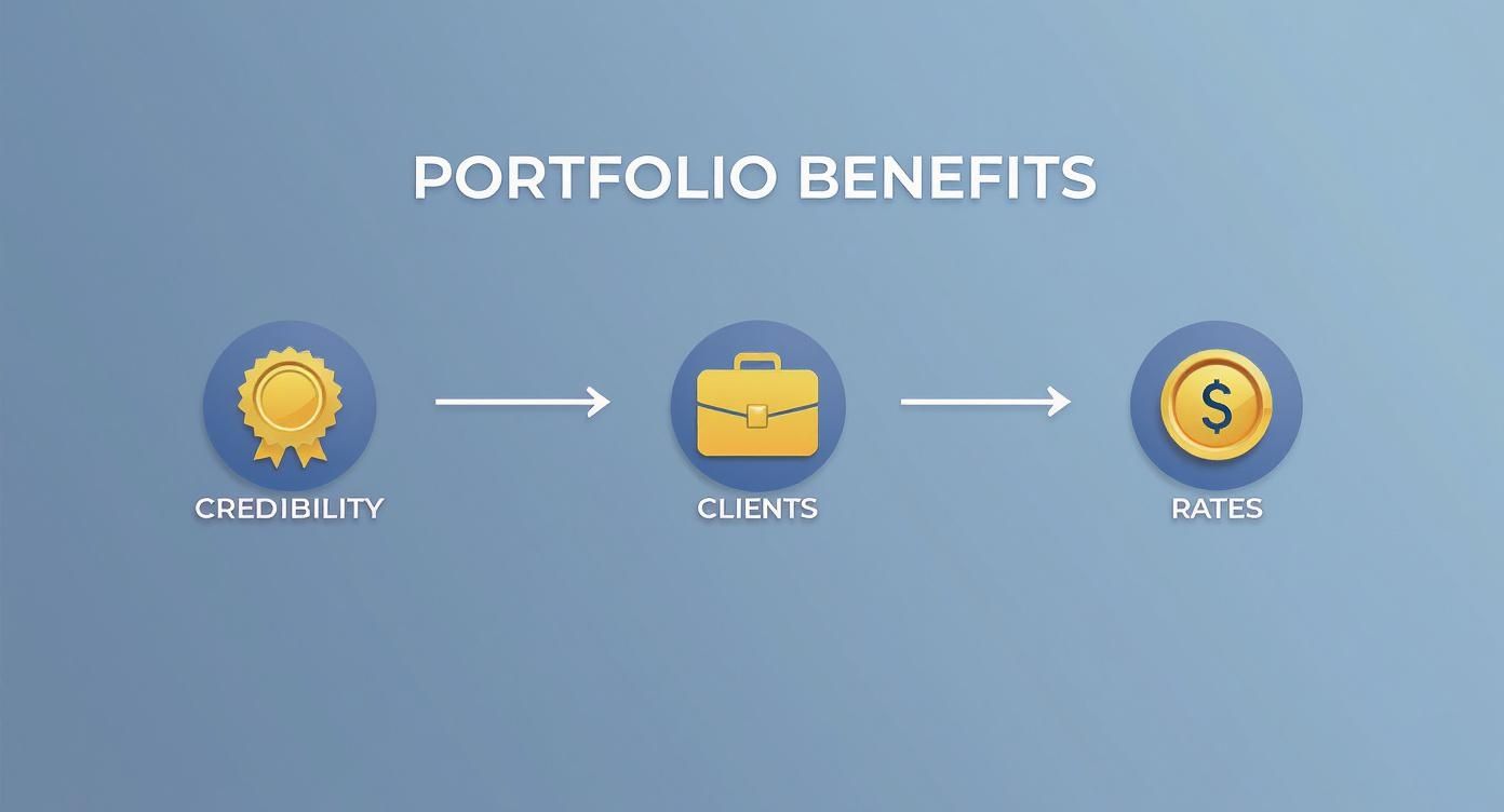 Infographic about how to build a portfolio website