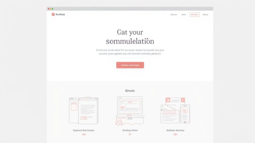 A clean and modern portfolio website design displayed on a laptop screen.