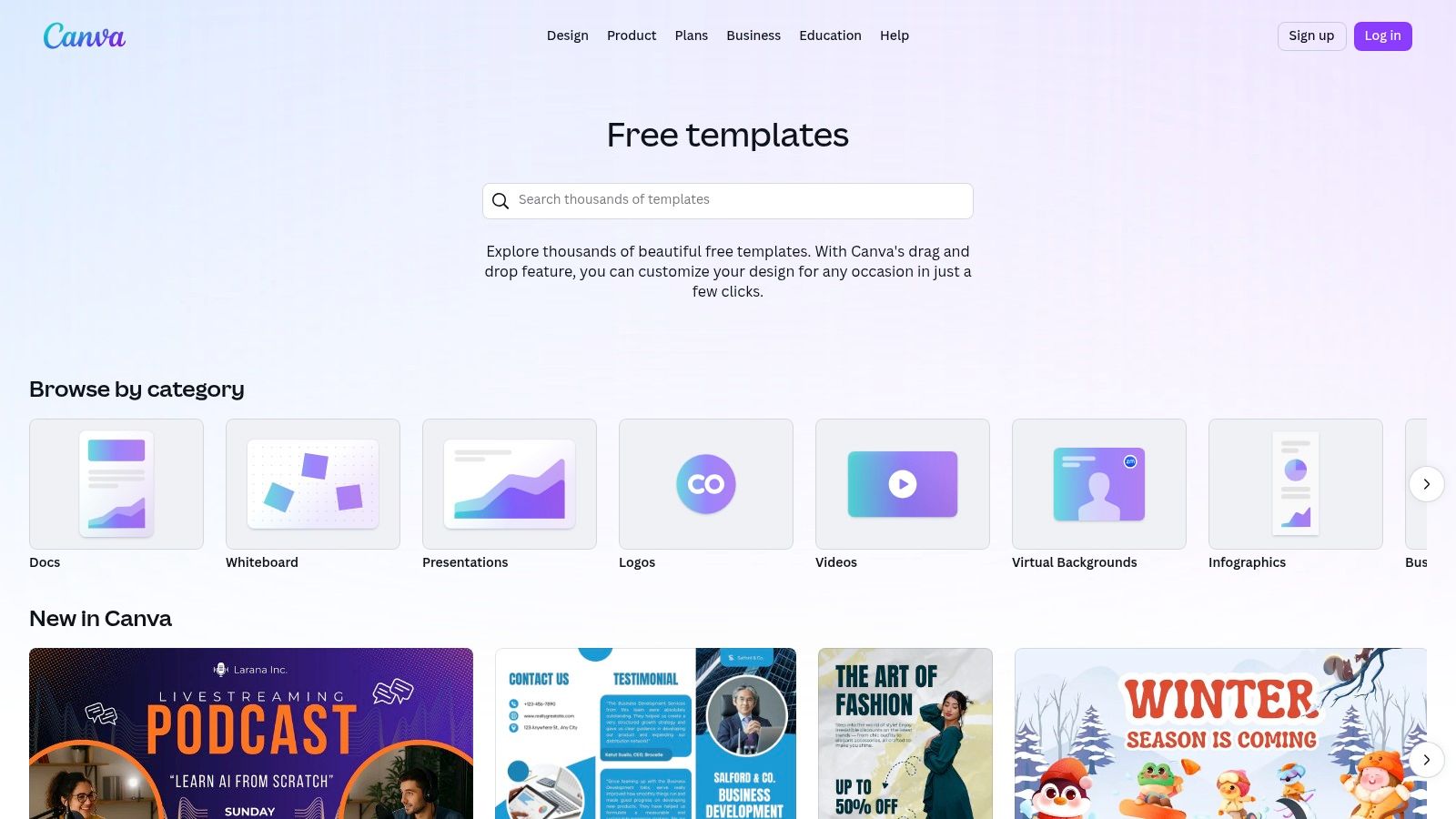 Canva's user-friendly interface showing a variety of 'About Me' templates