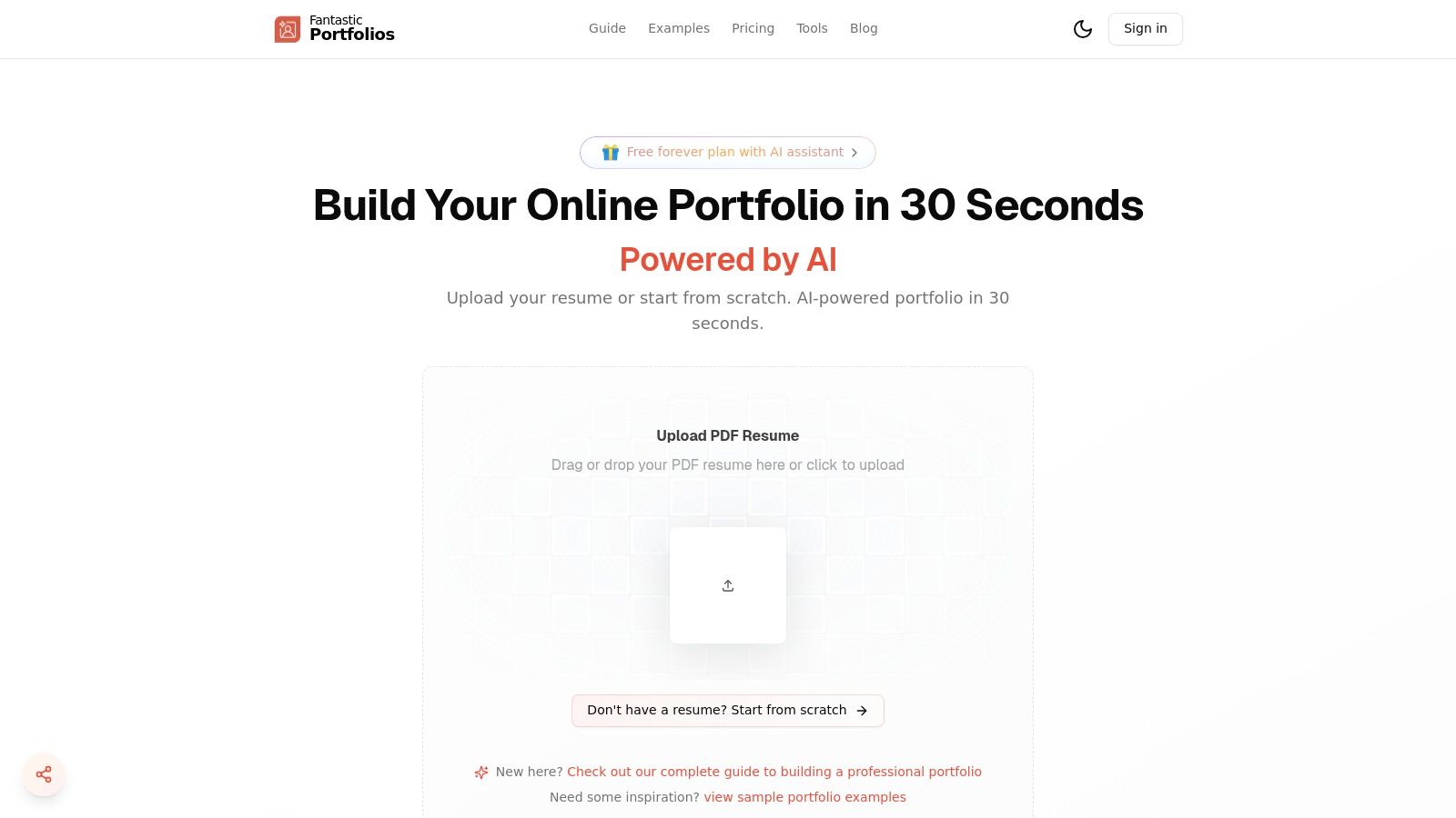 Fantastic Portfolios: The AI-Powered 30-Second Transformation