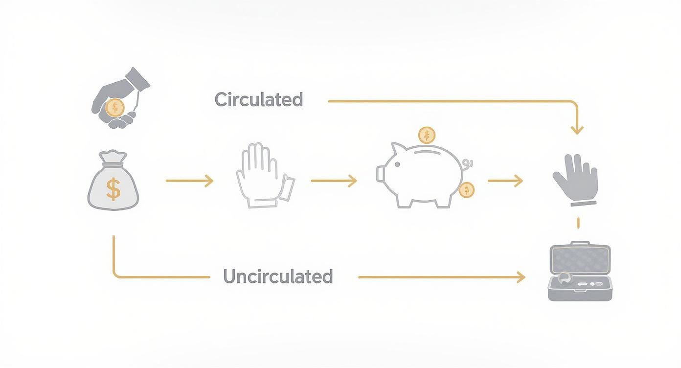 Infographic about what does uncirculated mean