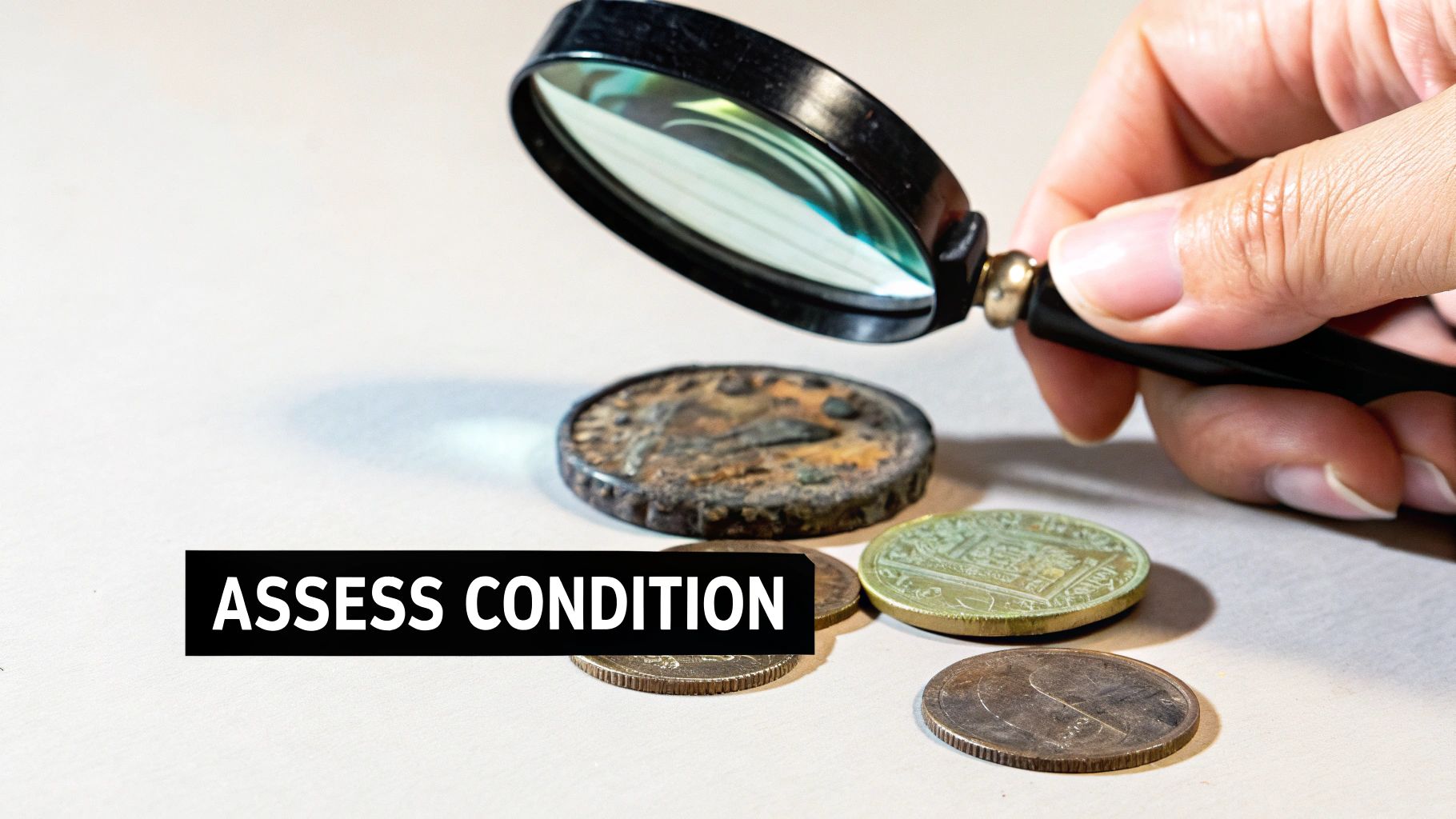 A slightly tarnished coin