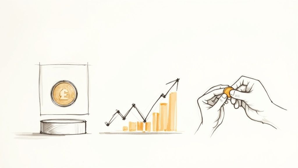 Collector admiring an uncirculated coin