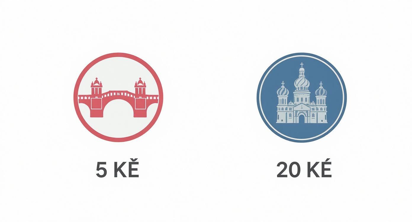 Infographic about coins of czech republic
