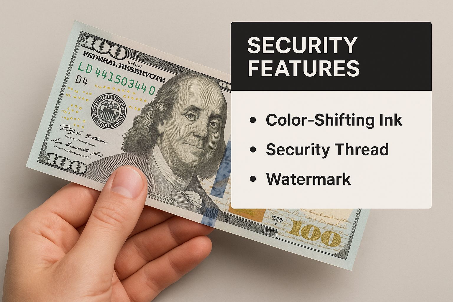 Infographic about how to spot fake money