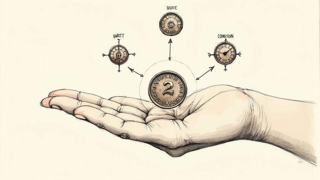 A close-up of several old British 2 shilling coins, showing intricate designs and signs of age.