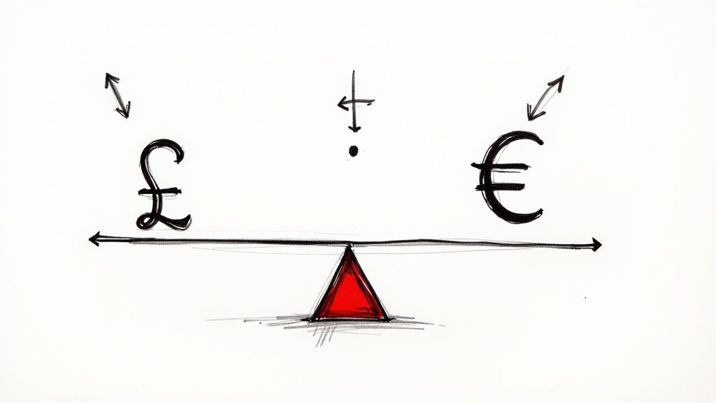 Image of Pound and Euro banknotes side by side