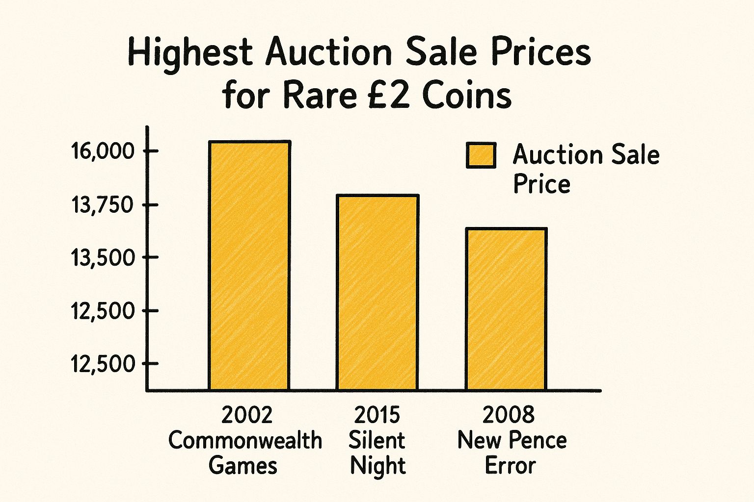 Infographic about rarest 2 pound coins value