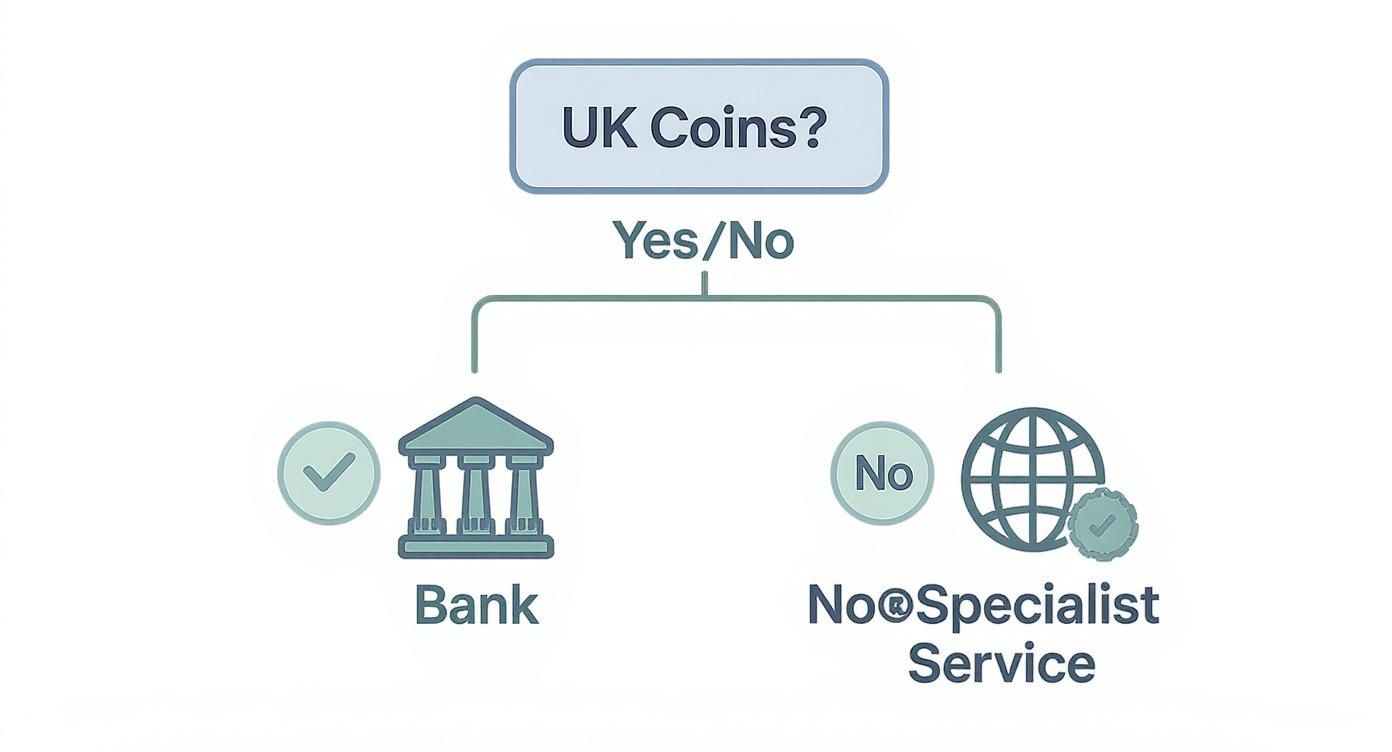 Infographic about where can i change my coins for cash