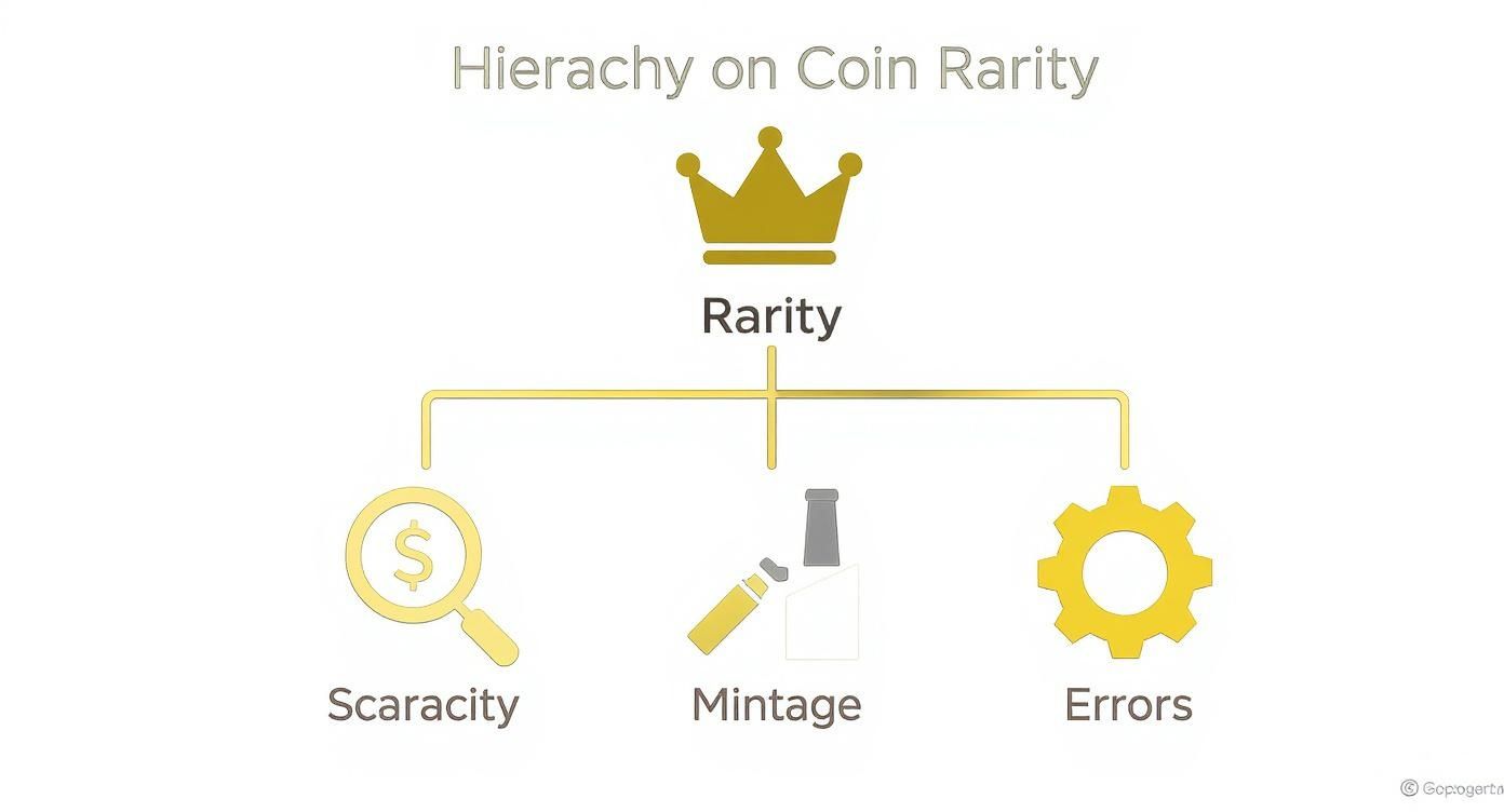 Infographic about rare uk coin values