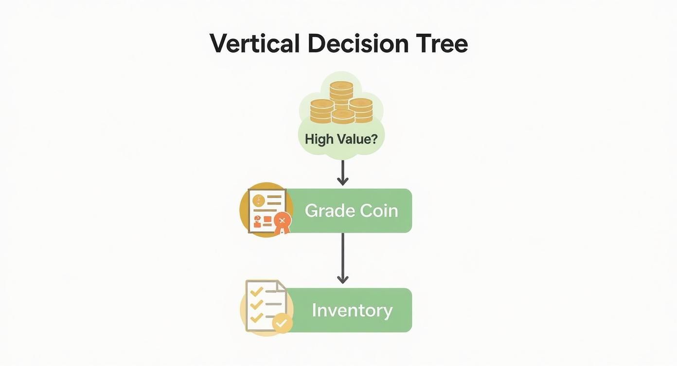 Infographic about where to sell collectible coins