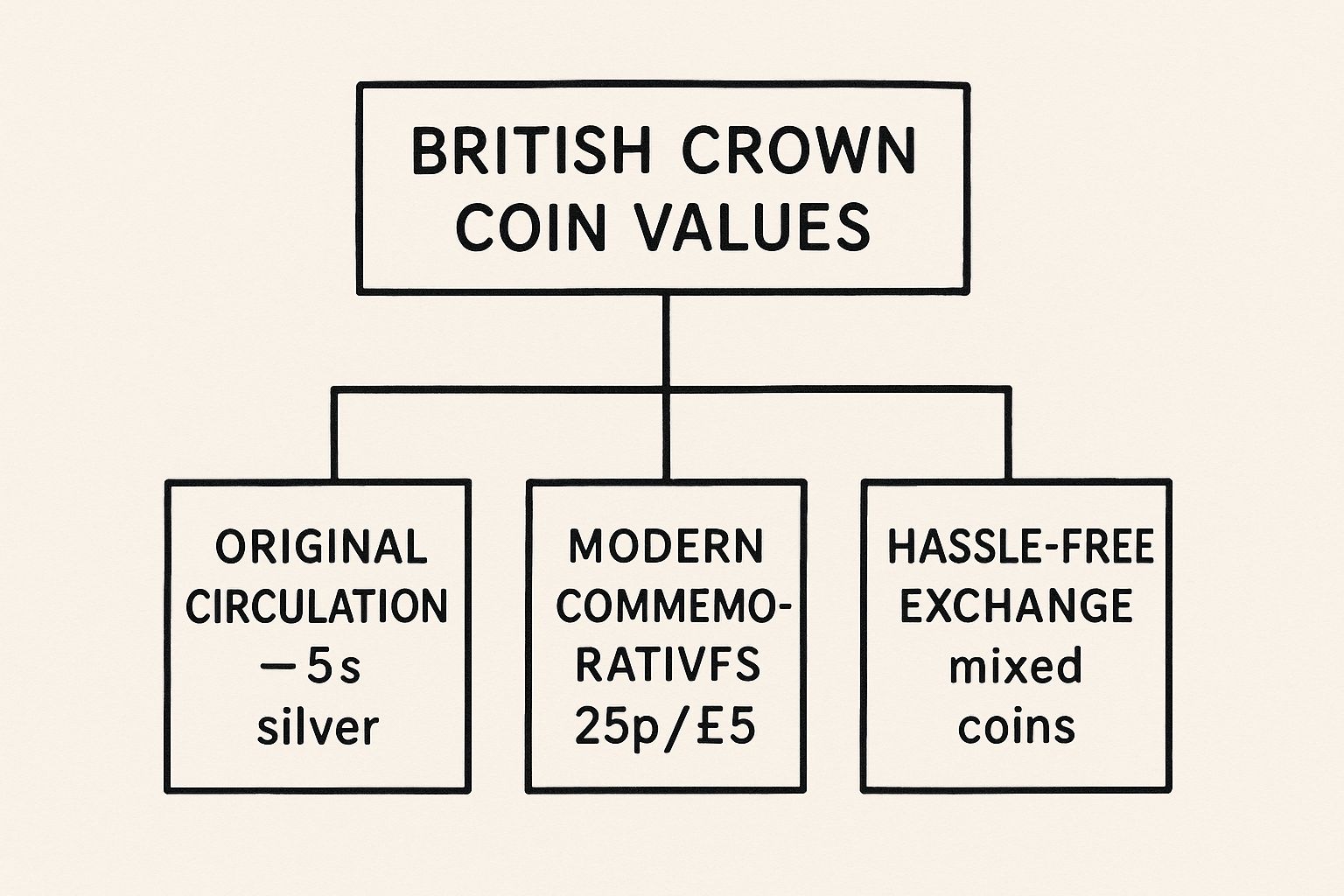 Infographic about british crown coin values