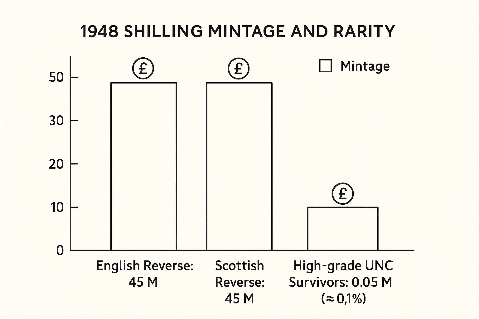 Infographic about one shilling 1948 value