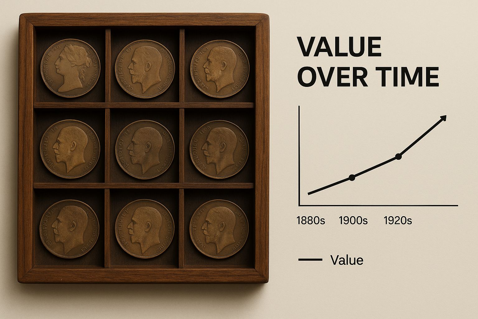 Infographic about old british penny values