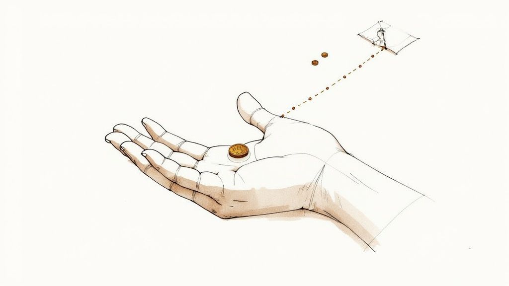 A collection of various UK pound and pence coins spread out