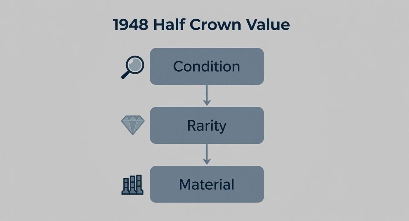 Infographic about 1948 half crown coin values