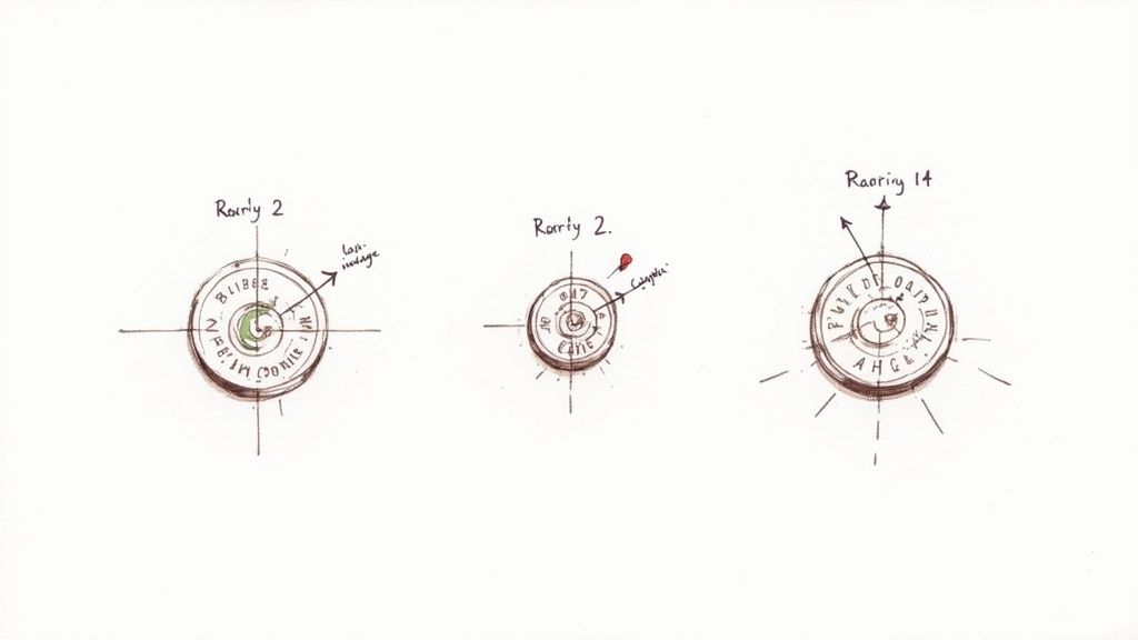 An assortment of rare British shilling coins displayed on a wooden surface